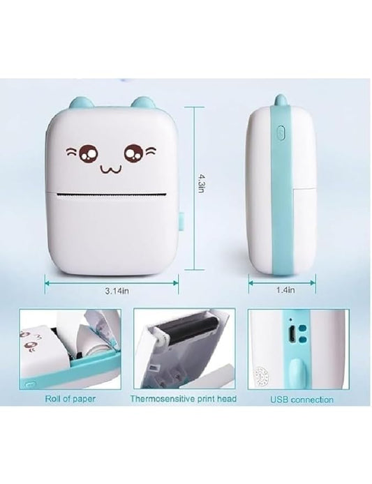 Wireless Mini Pocket Printer for Labels, Stickers, Photos, Bookmarks, Cards, White