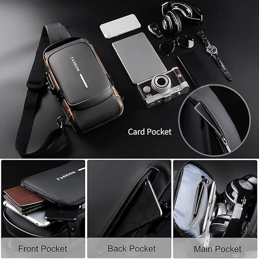 Crossbody Sling Bag for Men Women, Waterproof Casual Shoulder Bag